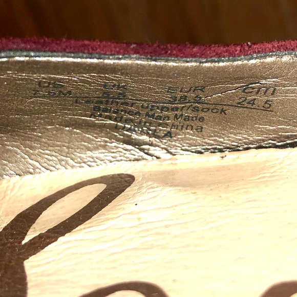 Sam Edelman Darla suede two tone burgundy and black studded pointed heels, 7.5 - Picture 11 of 12